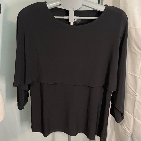 NWT DKNY black‎ flowy blouse size medium - Picture 1 of 11
